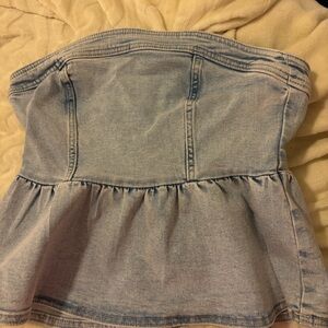 strapless denim shirt, size s